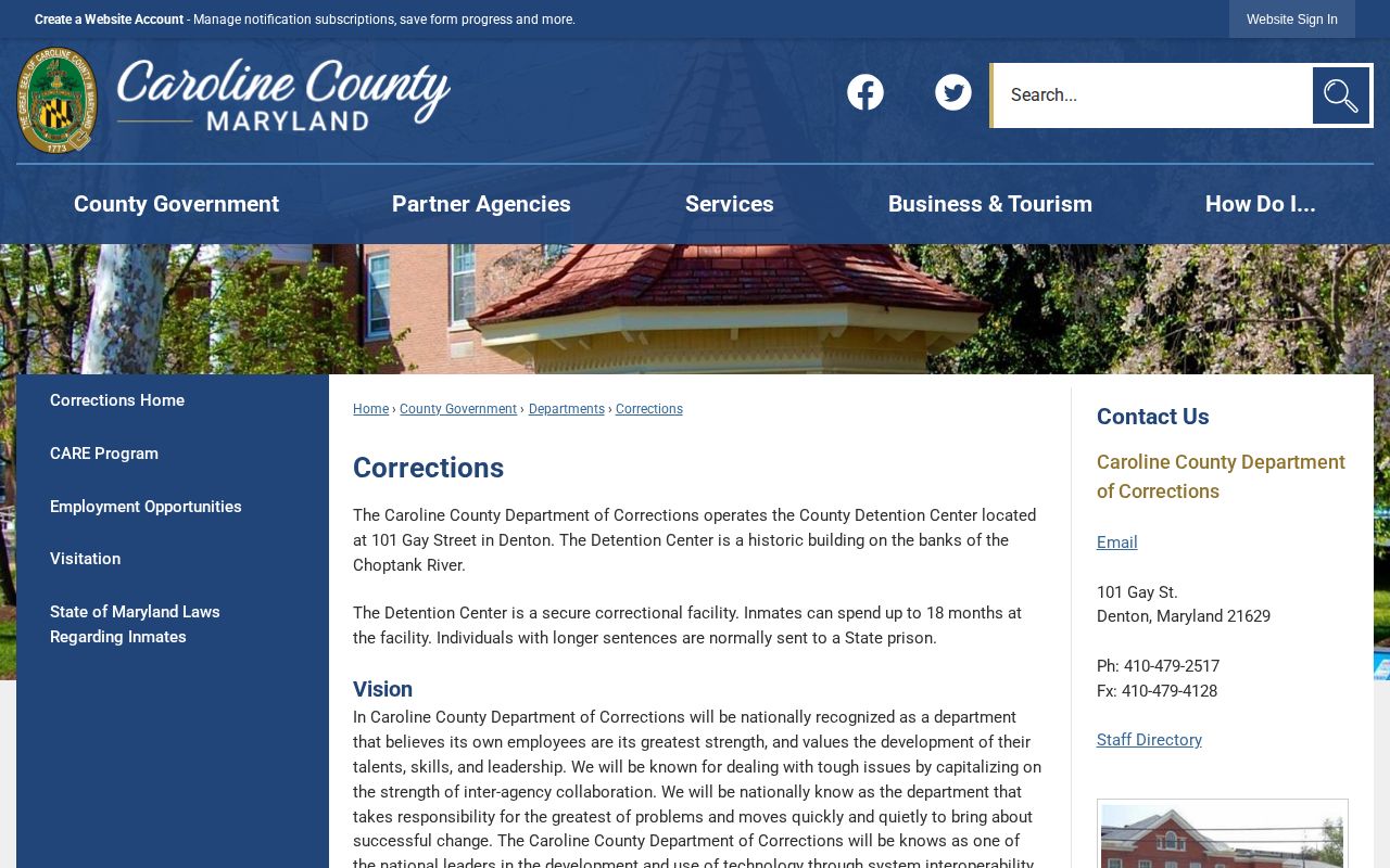 Caroline County Detention Center release records and custody overview